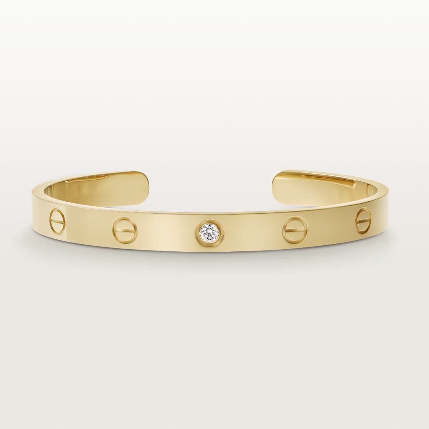 Devotion Bangle — 6.1mm, 1-Stone, Open Cuff